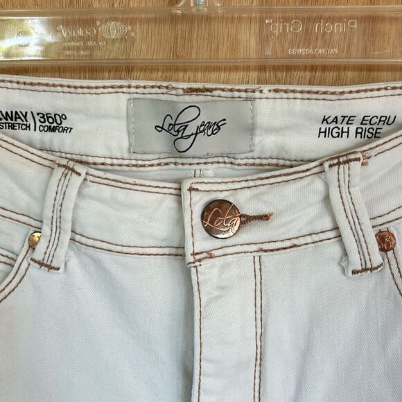 Lola jeans, Kate crew high rise four way 360 comfort stretch Lively ECRU size 4 - Picture 4 of 13